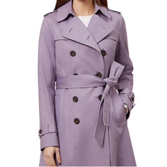 Hobbs London Saskia Trench Coat in Lavender Size US4 - Picture 3 of 8